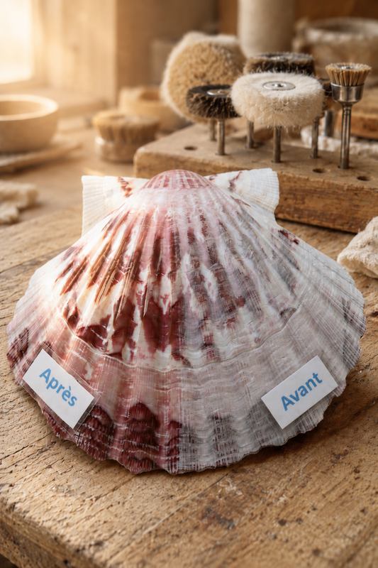 Ce que le ponçage révèle: Le travail des coquillages, de la plage à la pièce finie